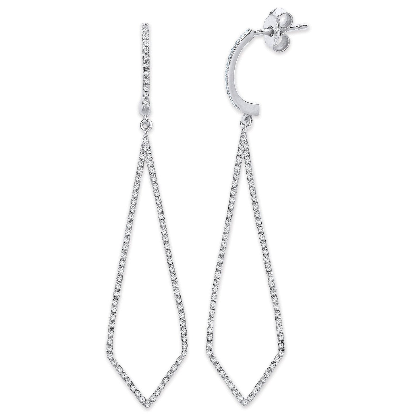 9ct White Gold 0.40ct Diamond Drop Earrings