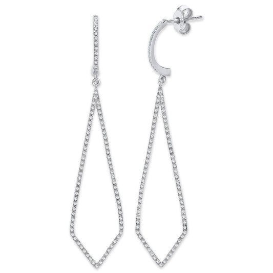 9ct White Gold 0.40ct Diamond Drop Earrings