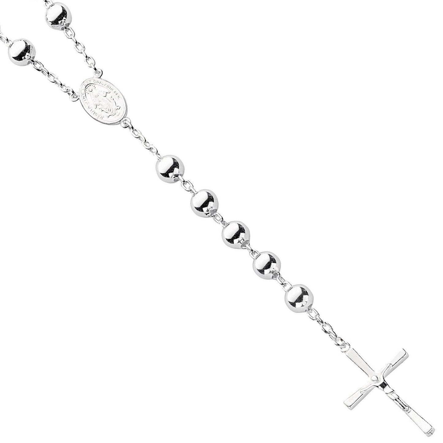 Silver Rosary Beads 28" - 48.0g