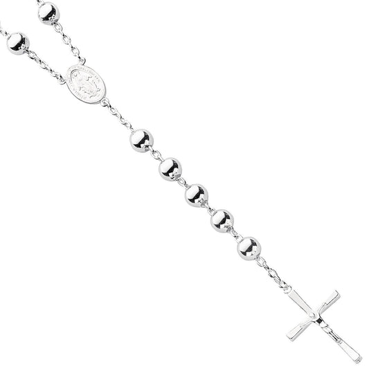 Silver Rosary Beads 28" - 48.0g