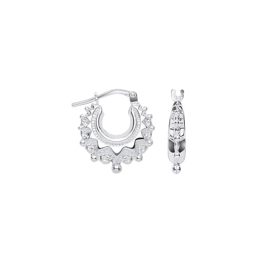 Silver 15.5mm Fancy Creoles