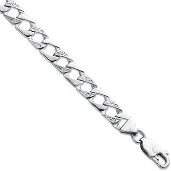 Silver Plain & Bark Casted Curb Baby 6" Bracelet