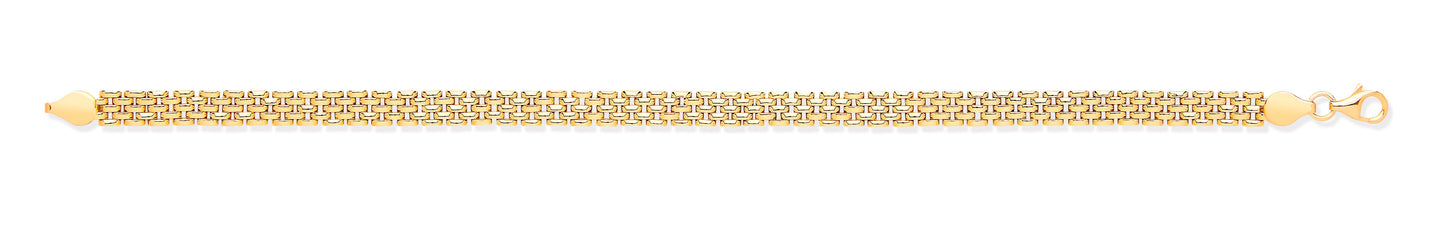 Yellow Gold Panther Link 5 Row Ladies Bracelet