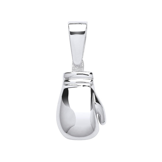 Silver Plain Large Boxing Glove Pendant