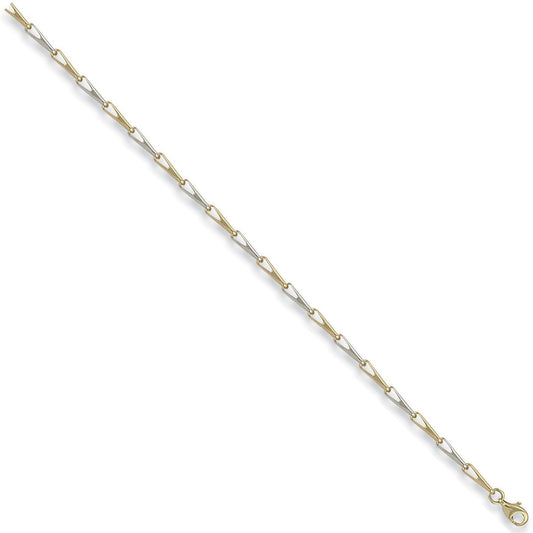 White & Yellow Gold Fancy Bracelet - 2.8g