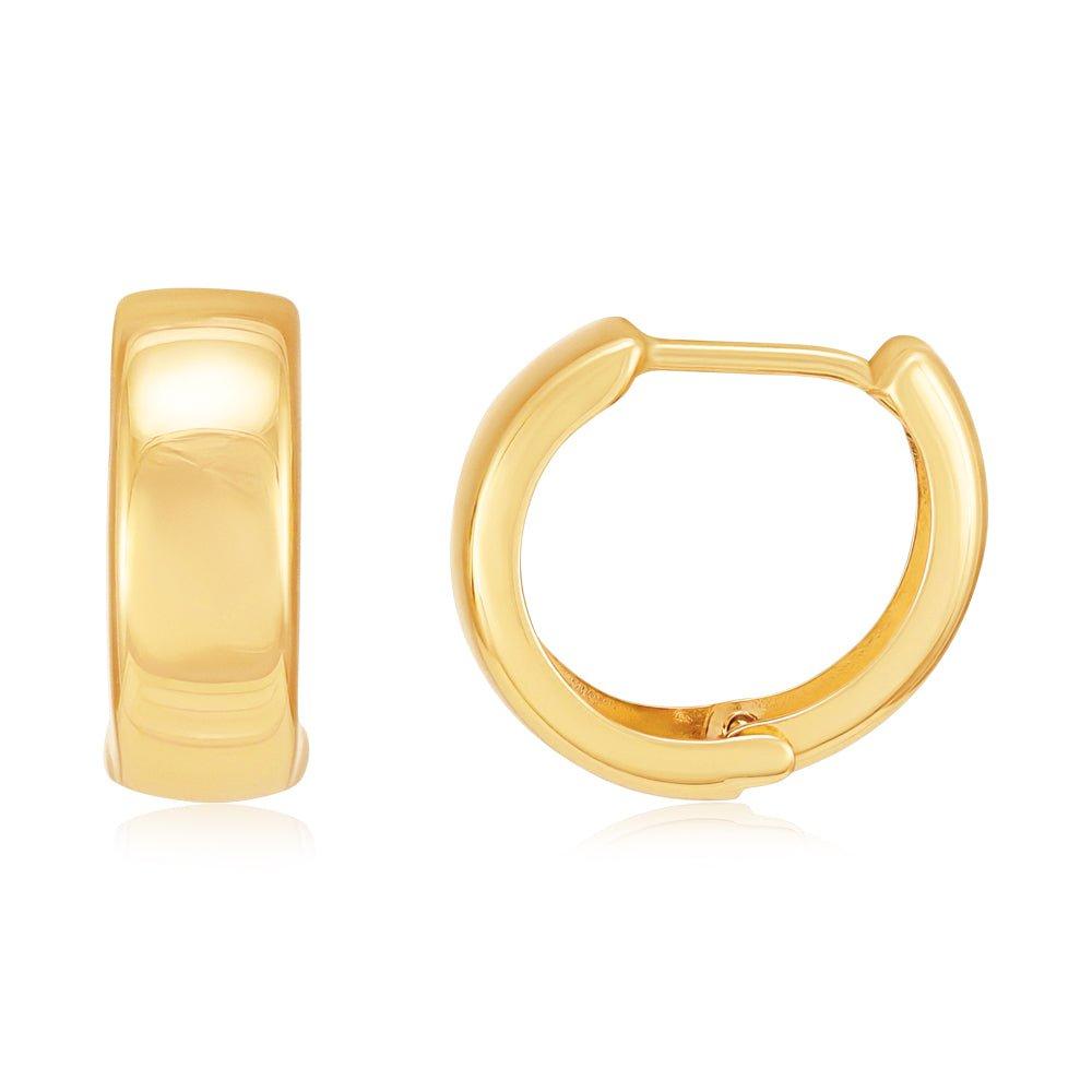 Yellow Gold 13mm Hinged Huggies
