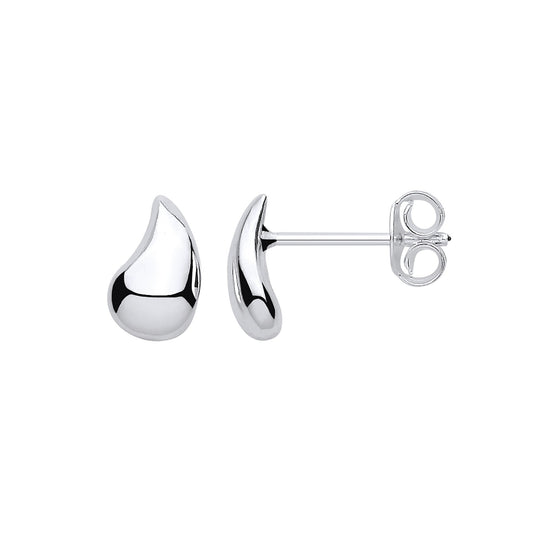 Silver Small Teardrop Studs