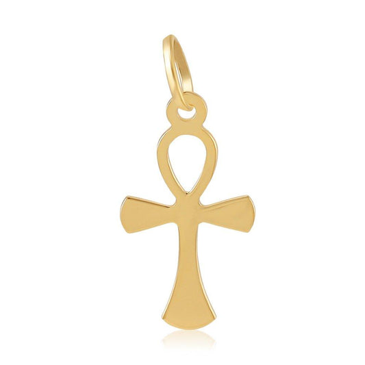 Yellow Gold Anch Cross - Key of Life