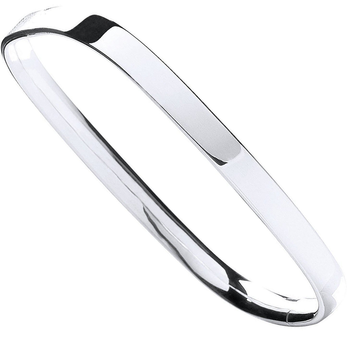 Silver Solid TV Shaped Hinged Bangle