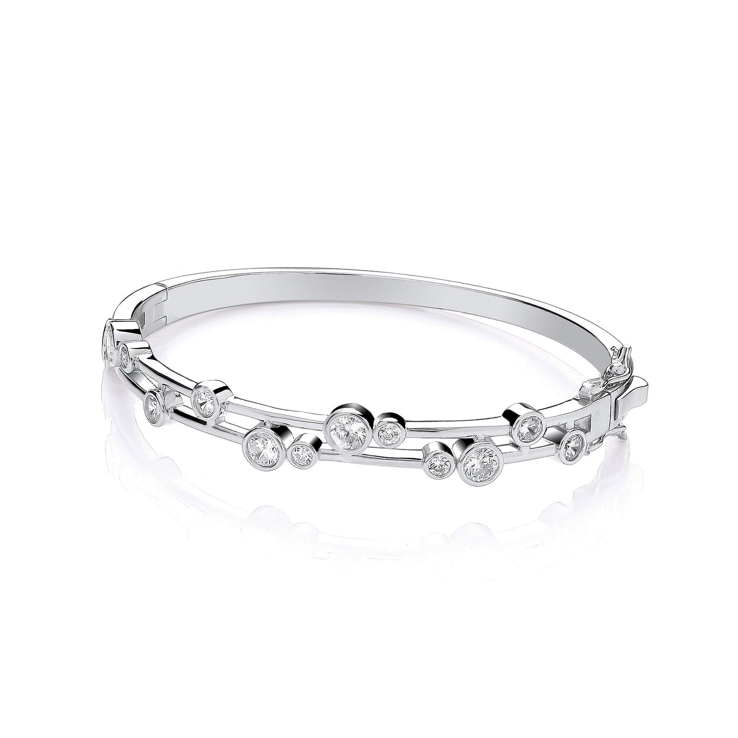Timeless Rubover Set Cubic Zirconias Ladies J-Jaz Bangle