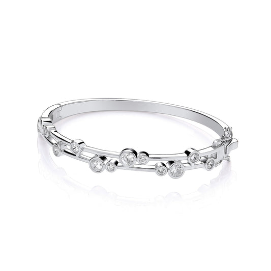 Timeless Rubover Set Cubic Zirconias Ladies J-Jaz Bangle