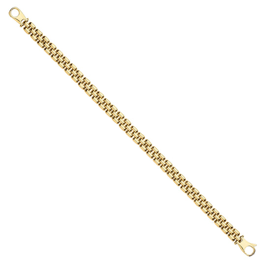 Yellow Gold 6.4mm Panther Link Ladies Bracelet
