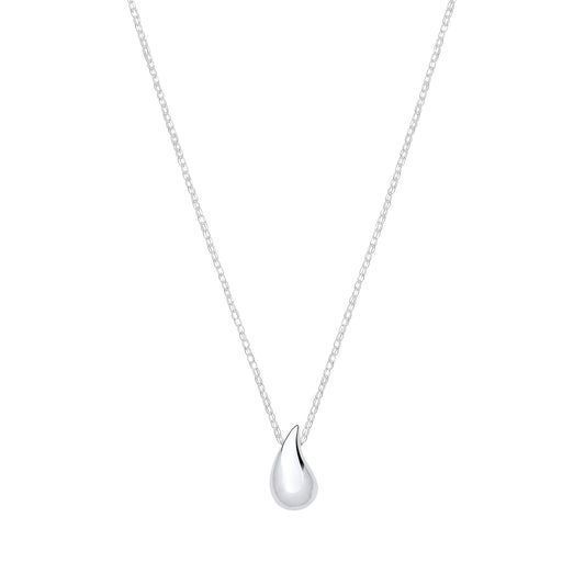 Silver Teardrop 16 + 2" Necklace