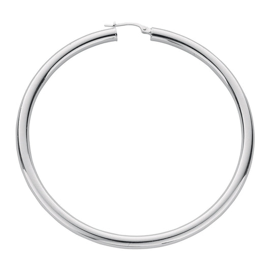 Silver Hoop Earrings - 4mm - 12.0g
