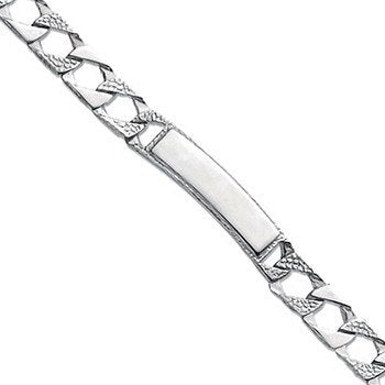 Silver Plain & Bark Casted Curb ID Baby 6" Bracelet - 10.0g