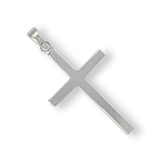 White Gold Plain Cross - 13.2mm
