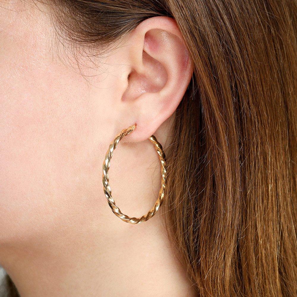 Yellow Gold 46mm Twist Hoop