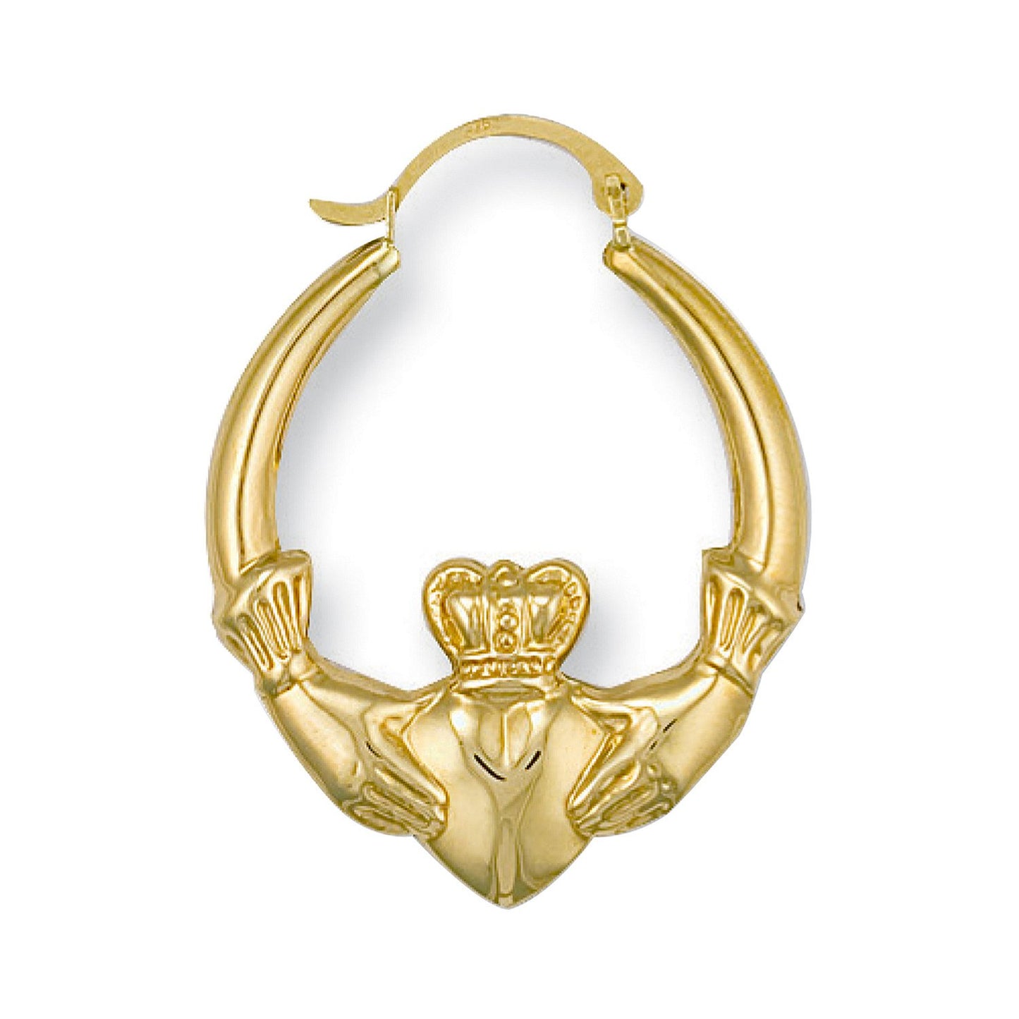 Yellow Gold Claddagh Creoles - 1.9g