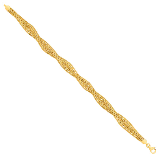 Yellow Gold Graduated Rope & Mesh 18" Necklace/Ladies Bracelet