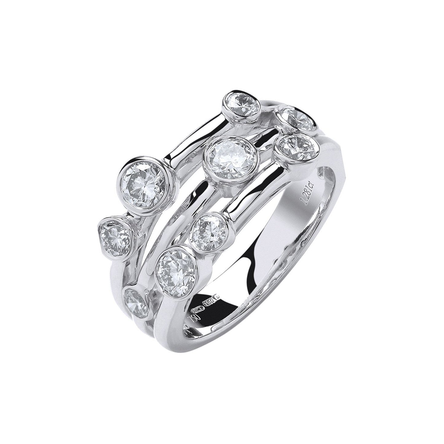 18ct White Gold 1.30ct GH-SI Diamond Dress Ring