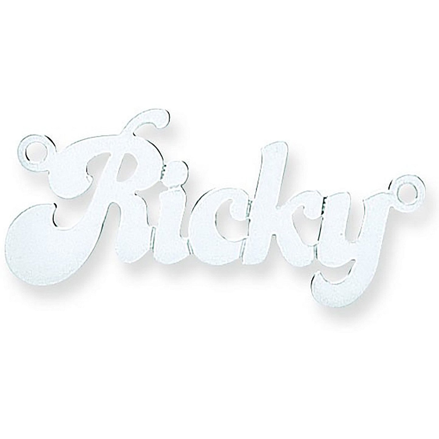 Silver Medium Banana Split Style Nameplate with 16"/18"/20" Chain