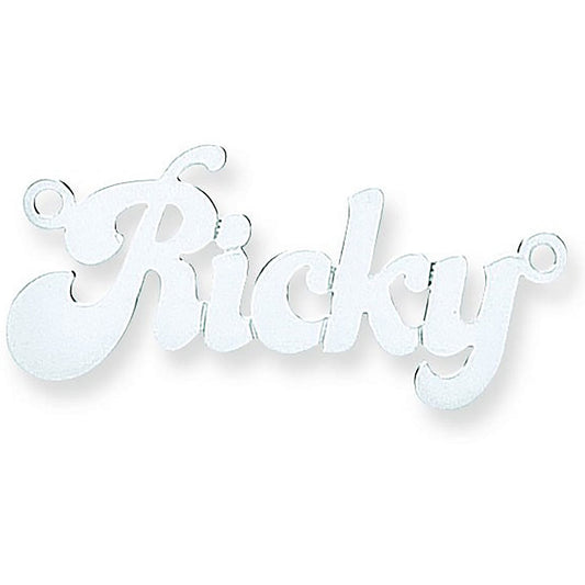 Silver Medium Banana Split Style Nameplate with 16"/18"/20" Chain