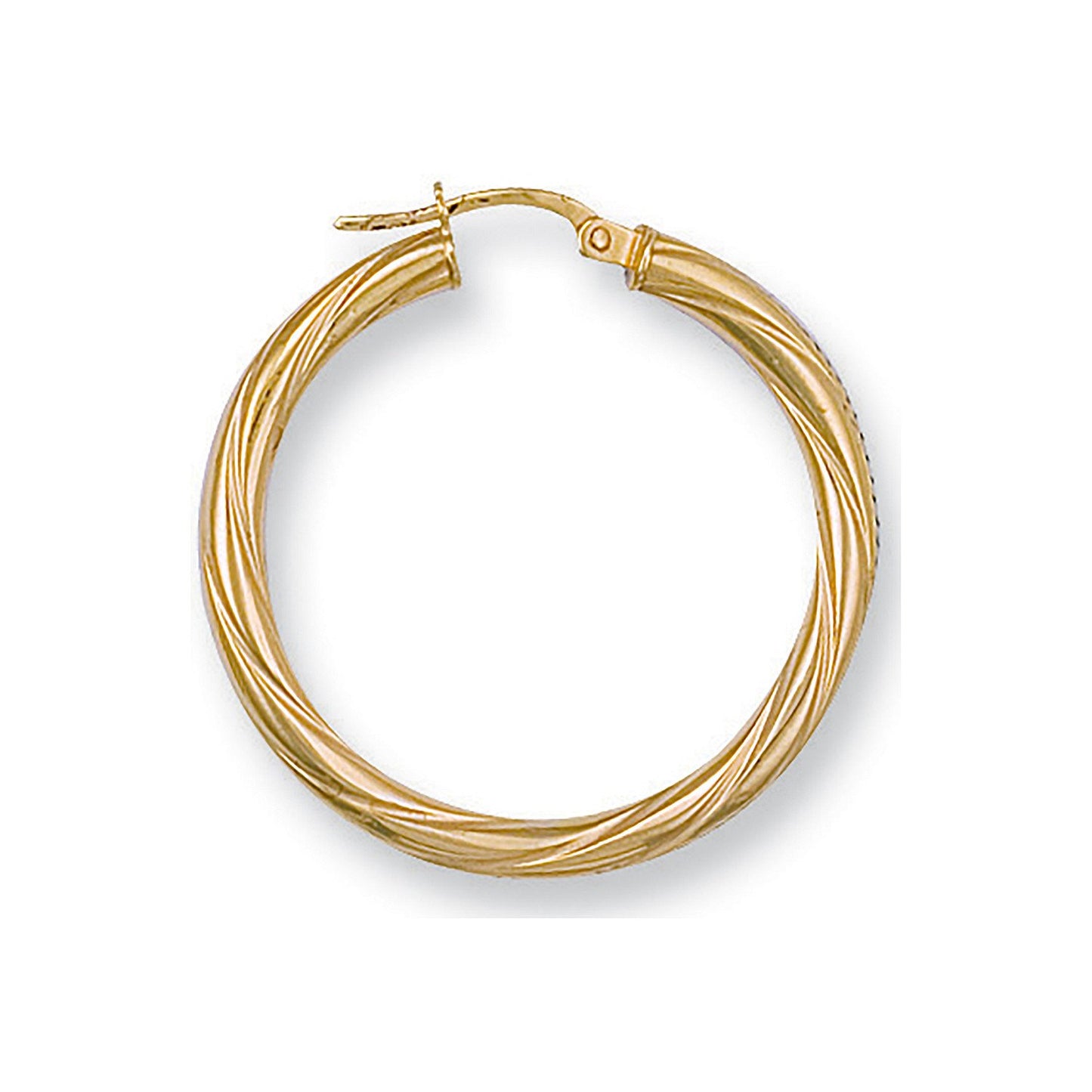 Yellow Gold 31mm Twisted Hoop Earrings - 1.6g