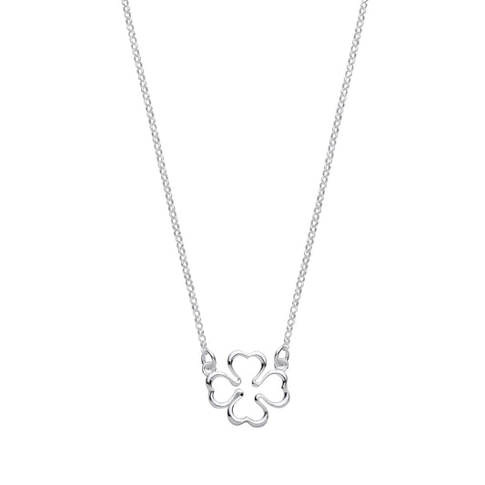 Silver Four Leaf Clover Pendant Chain