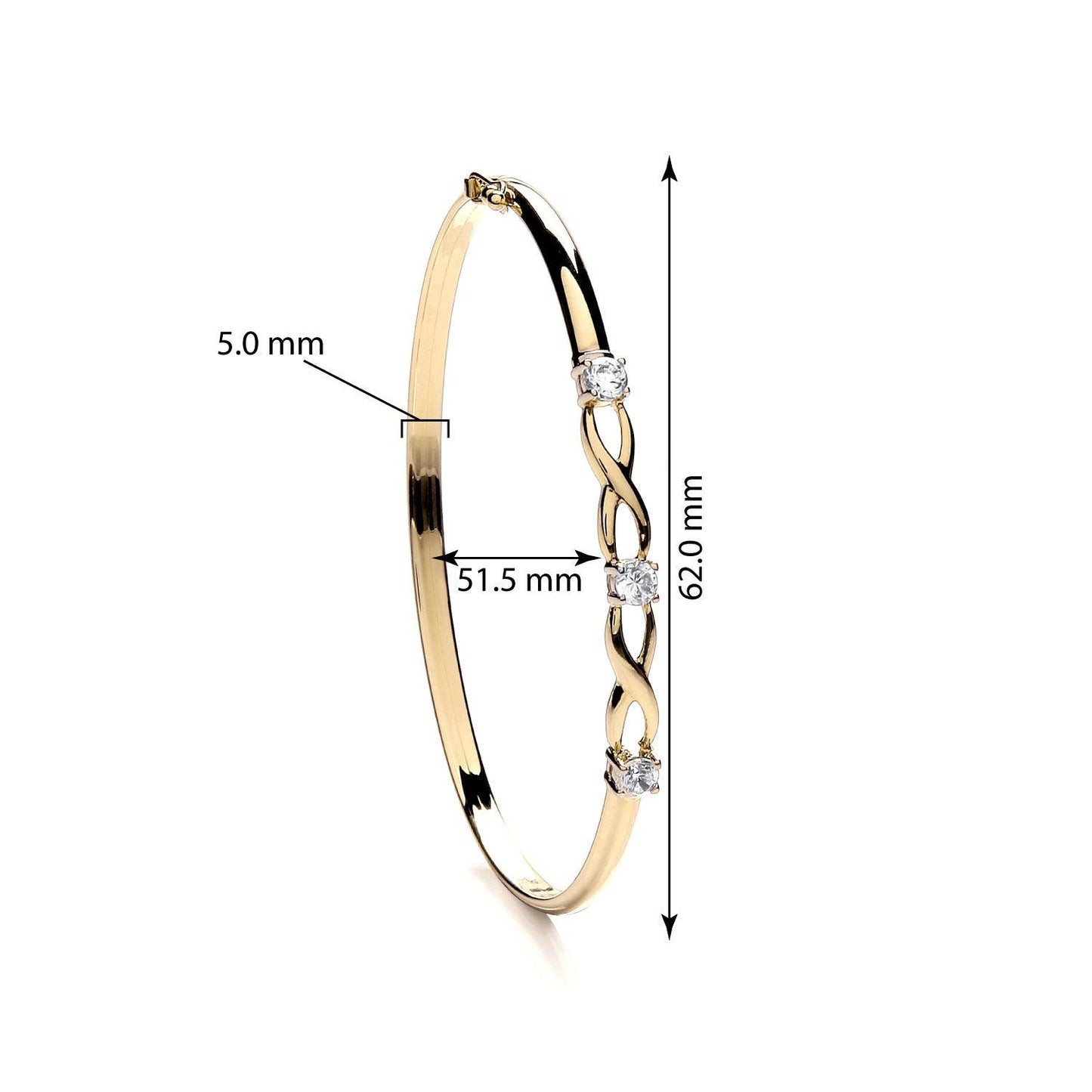 Yellow Gold Cubic Zirconia Bangle