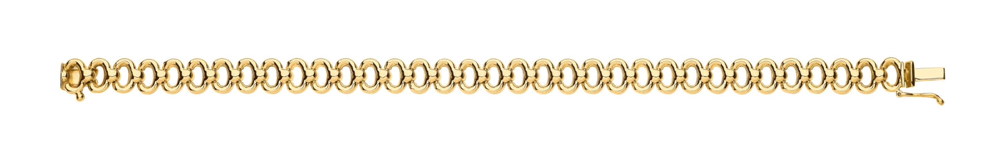 Yellow Gold 8.0mm Fancy Link Ladies Bracelet