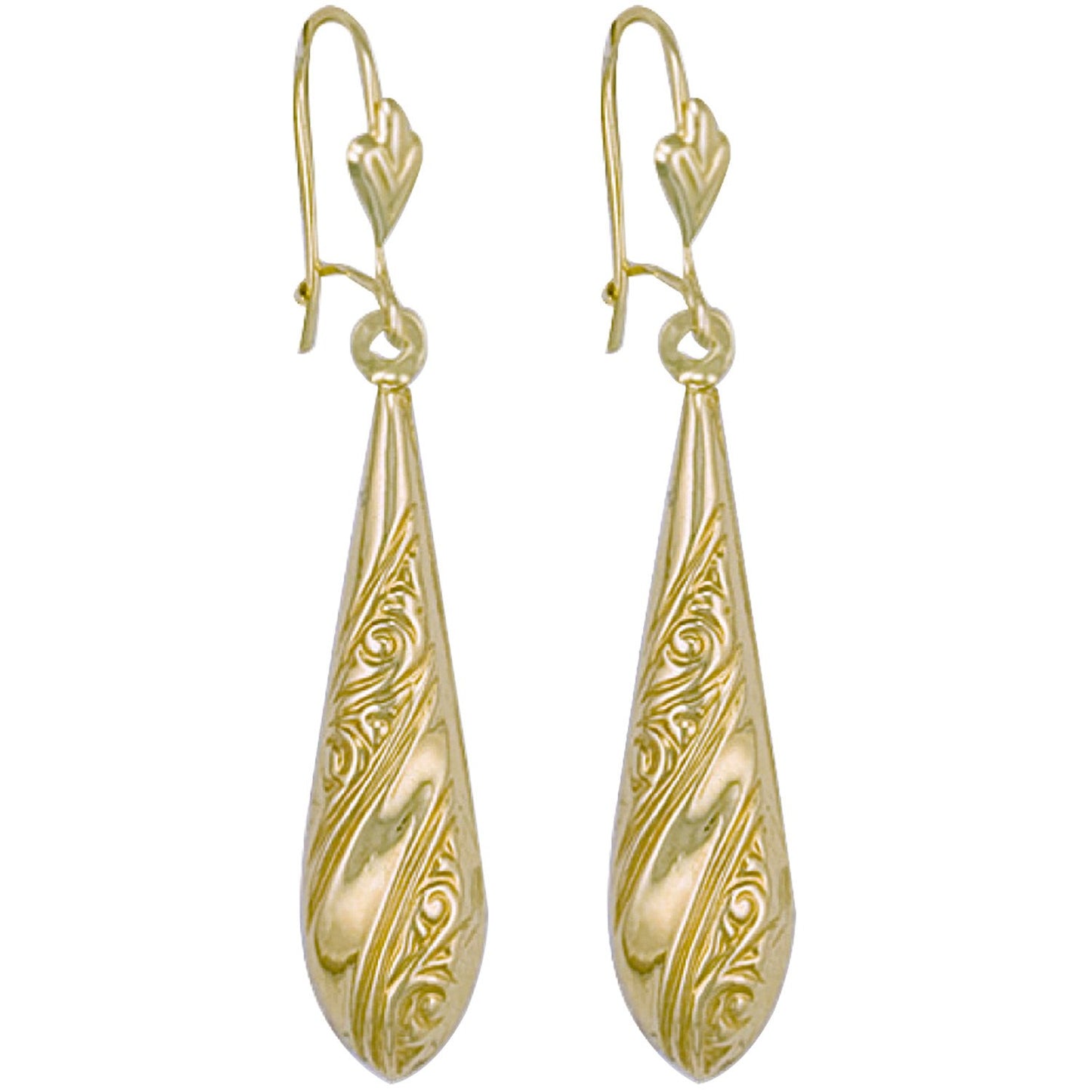 Yellow Gold Patterned Drops - 1.6g