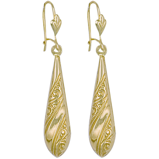 Yellow Gold Patterned Drops - 1.6g