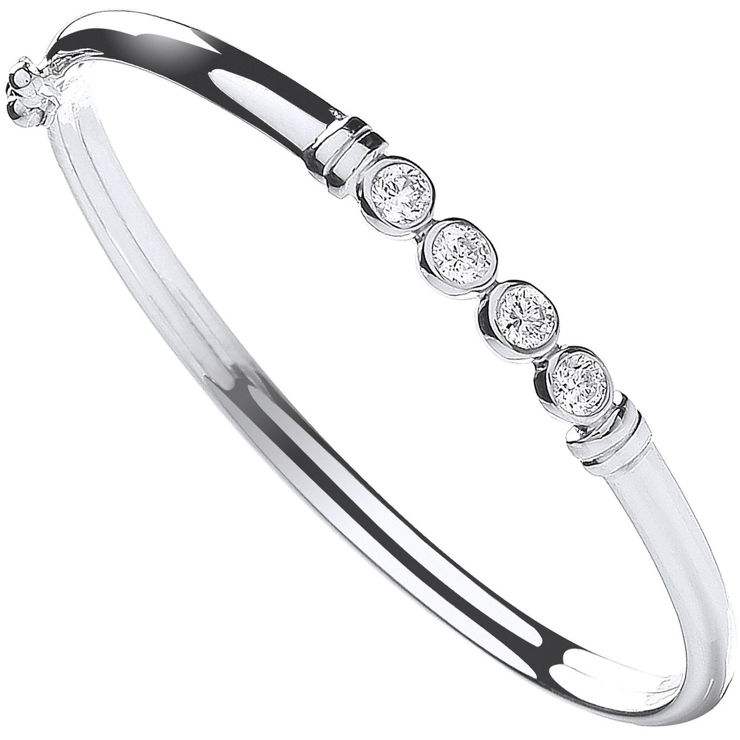 Silver Baby Cubic Zirconia Bangle - 5mm