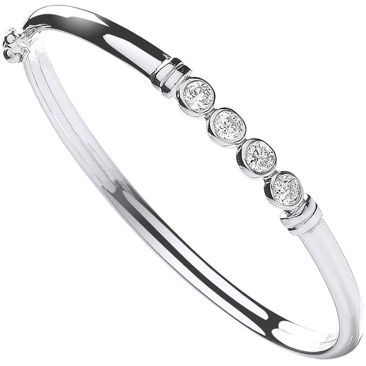 Silver Baby Cubic Zirconia Bangle - 5mm