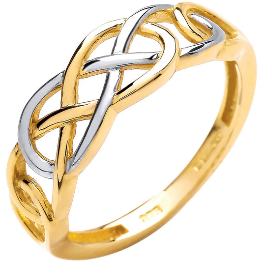 2 Colour Yellow White Celtic Ring