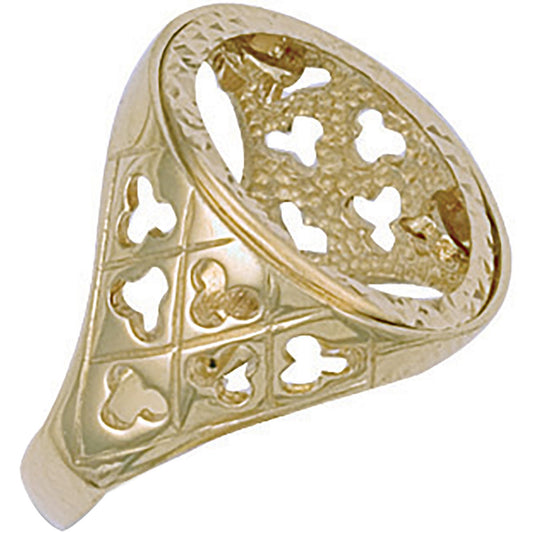 Yellow Gold (Full) Fancy Sides Sovereign Ring