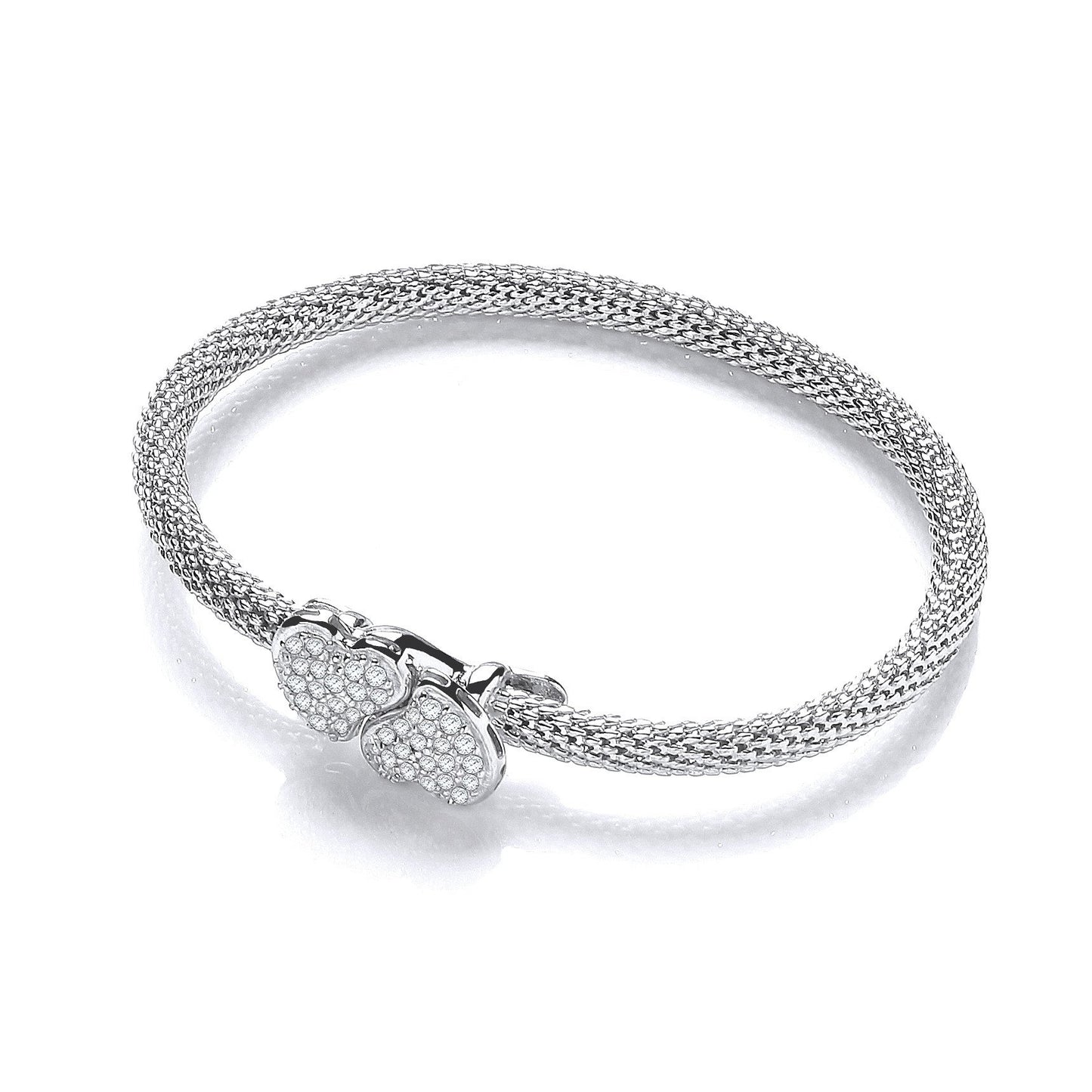 Light Pop Corn Heart Cubic Zirconia Bangle