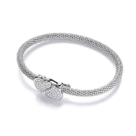Light Pop Corn Heart Cubic Zirconia Bangle