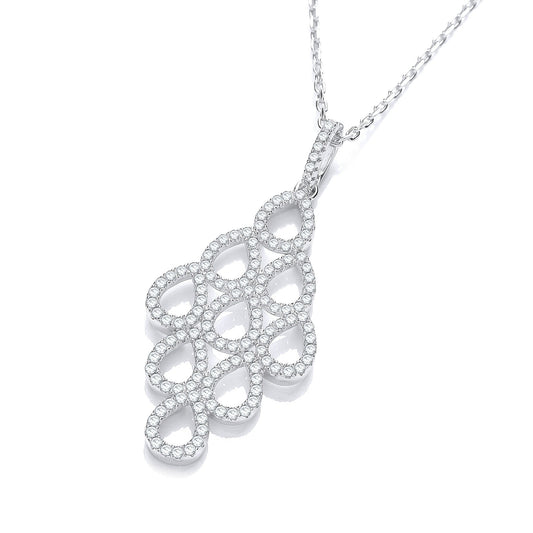 Micro Pave White Drop Pendant with 18" Chain