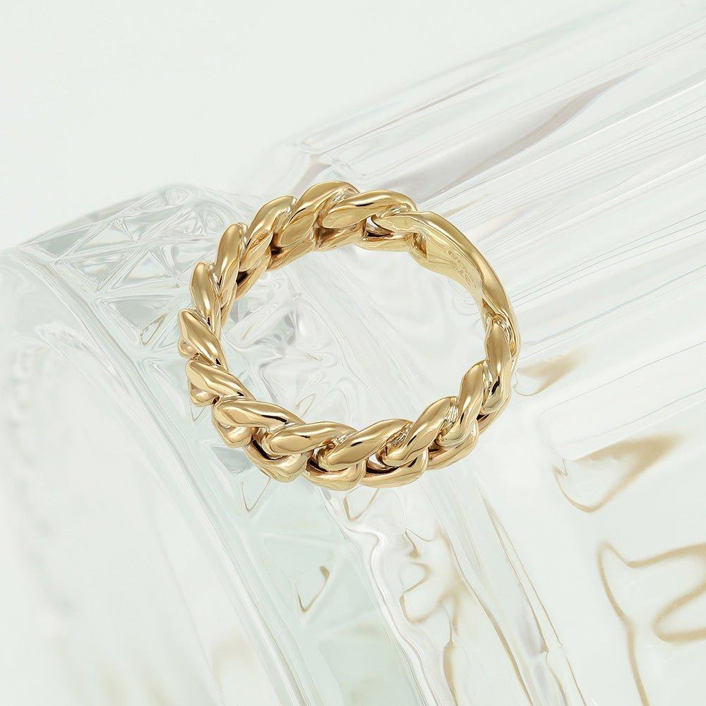 Yellow Gold Curb Link Gents Ring
