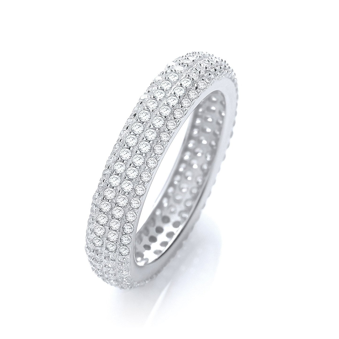 Micro Pave Full Eternity Ring No Edge Cubic Zirconia