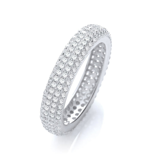 Micro Pave Full Eternity Ring No Edge Cubic Zirconia