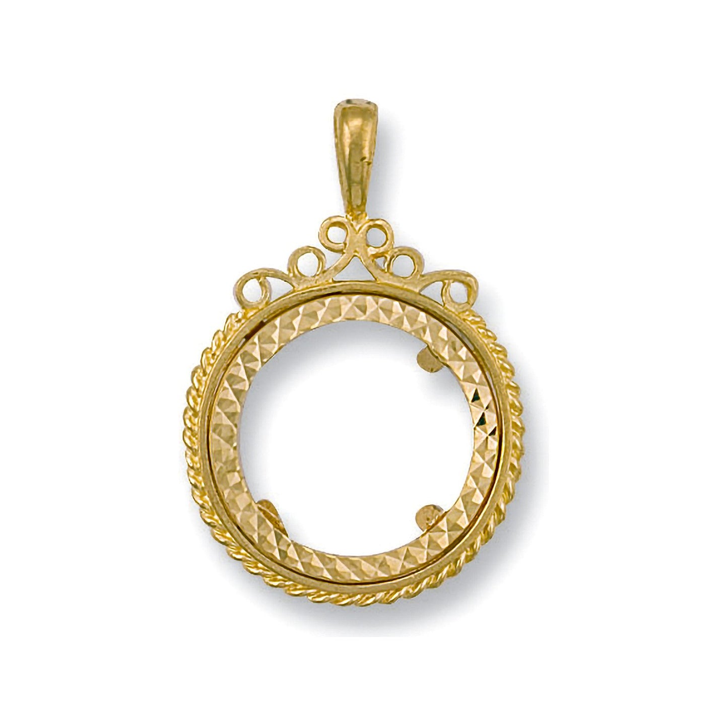 Yellow Gold  Fancy Sovereign Pendant (HNN-440DDB) - 3.3g