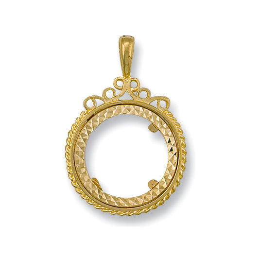 Yellow Gold  Fancy Sovereign Pendant (HNN-440DDB) - 3.3g