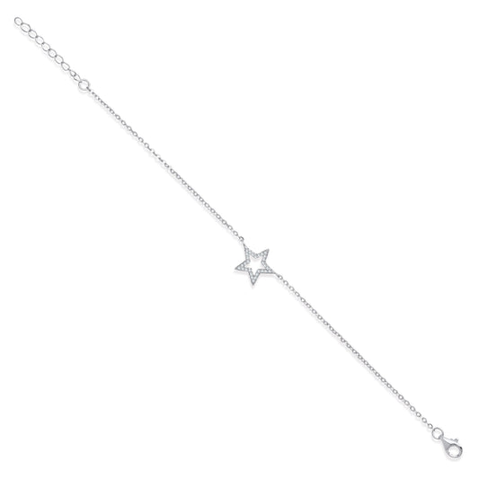 Silver Pave Cubic Zirconia Star Necklace/Bracelet