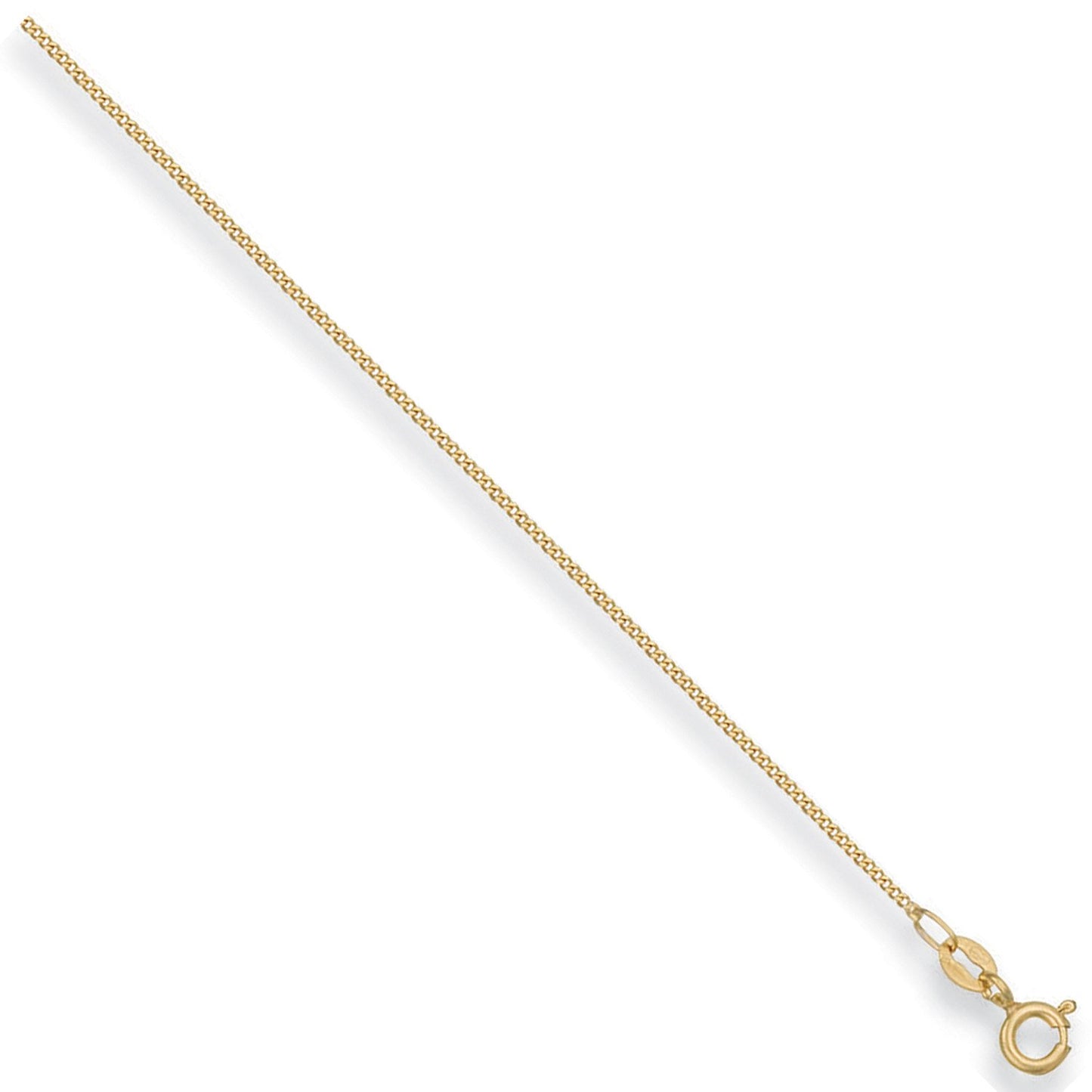 Yellow Gold 1.1mm Traditional Classic Curb Chain