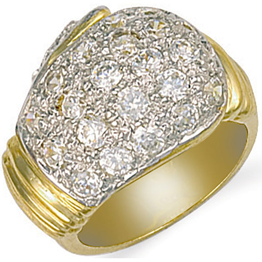 Yellow Gold Cubic Zirconia Boxing Glove Ring (HNN-A711E3)
