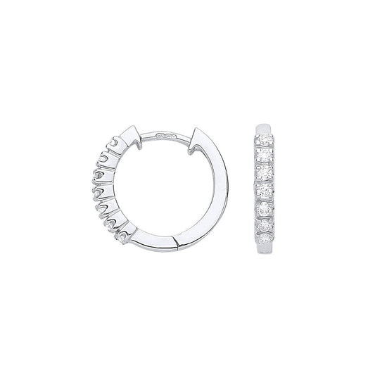 9ct White Gold 0.25ct Diamond Earrings - 2.1mm