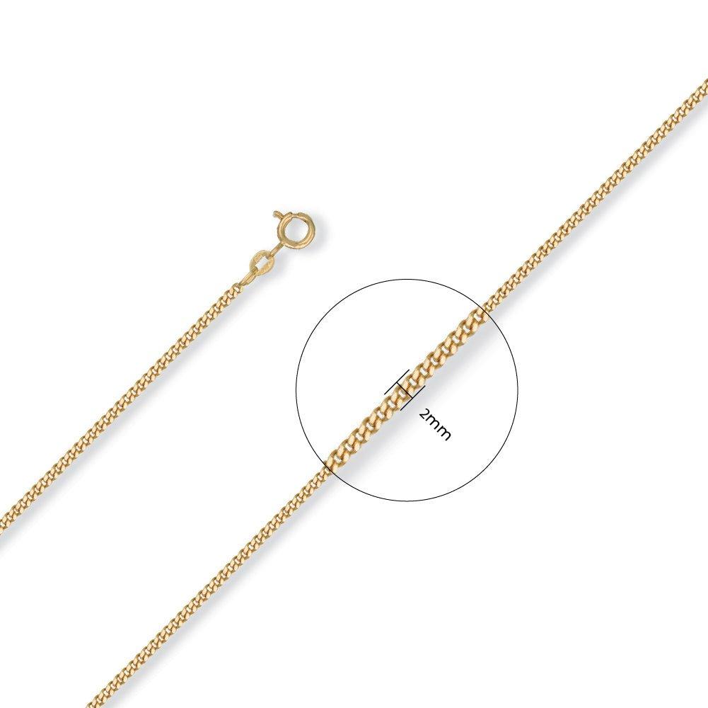Yellow Gold 2.0mm Traditional Classic Curb Chain