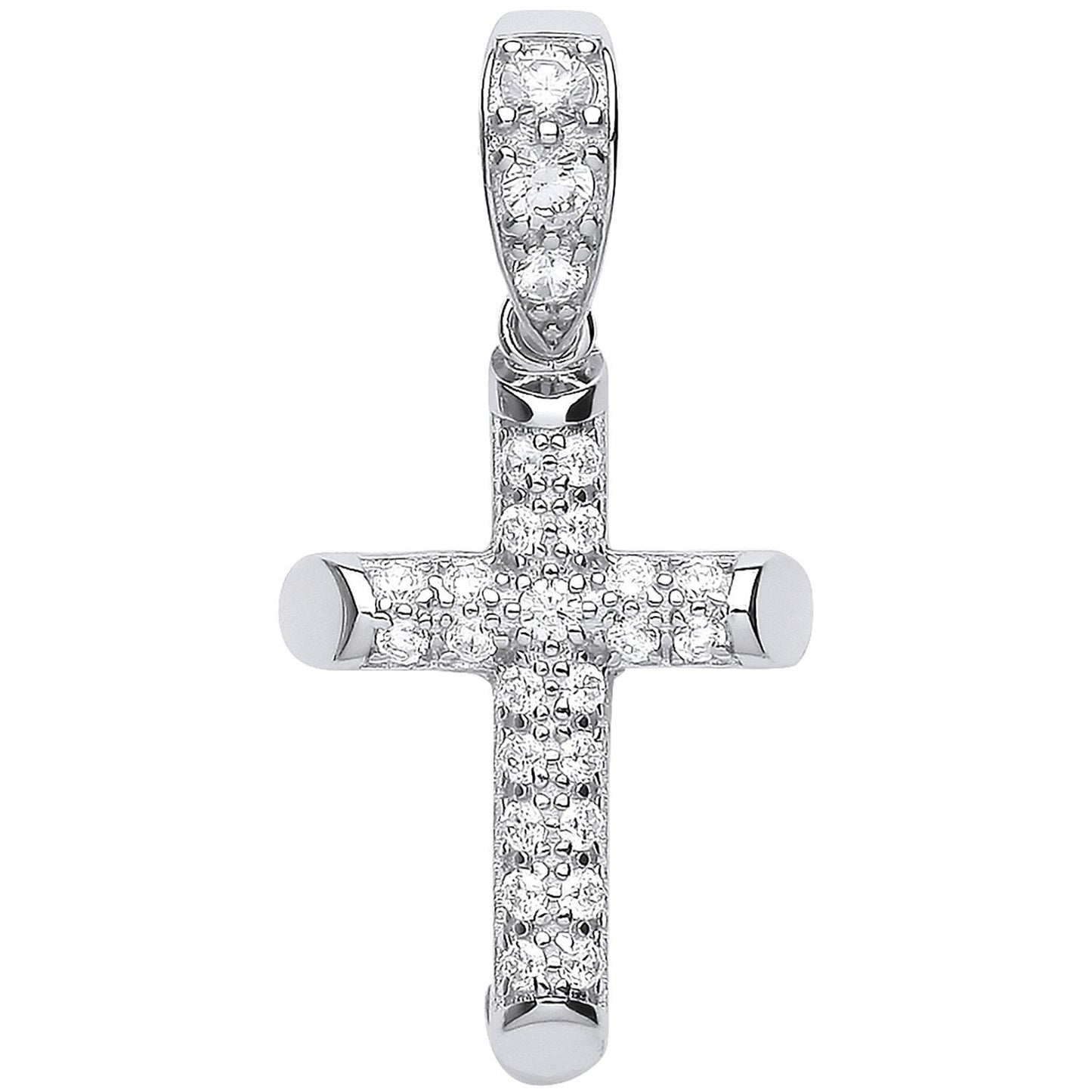 Silver Cubic Zirconia Cross